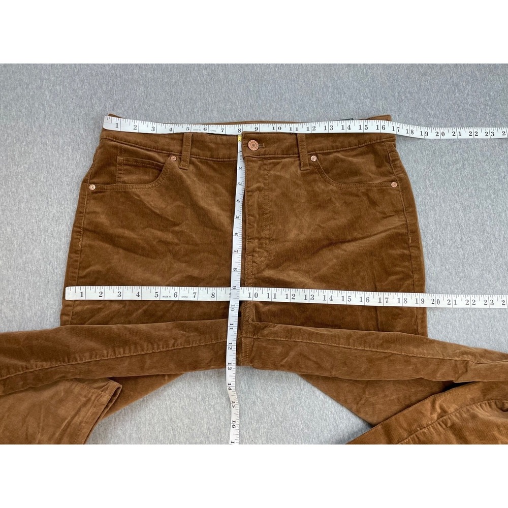 Talbots Pants Womens 10 Brown Cotton Blend Corduroy Straight Leg High-Waist NWT - Picture 8 of 9